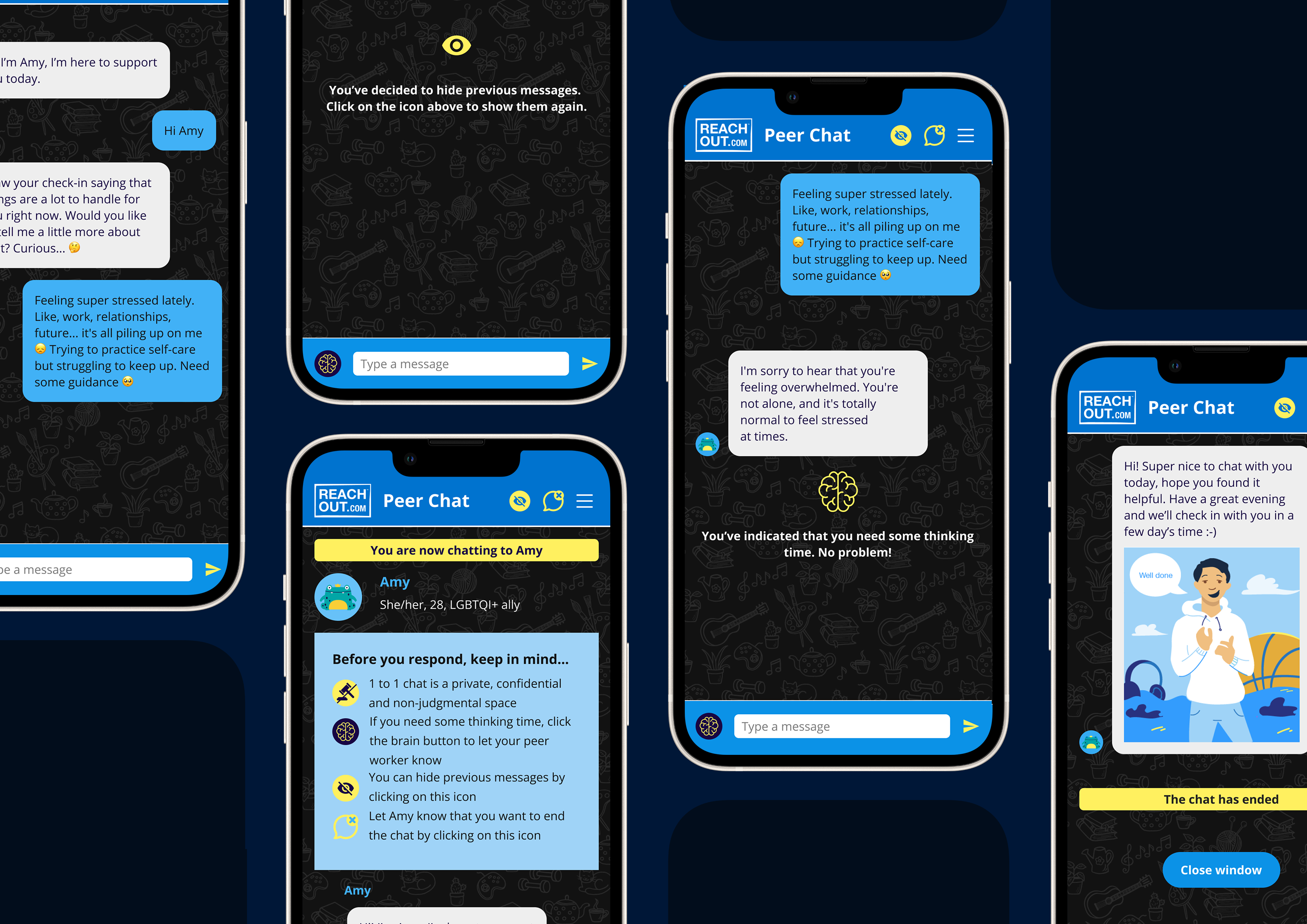 PeerChat Interface Design by Eli Brassé and Jackie-Lee Hughes